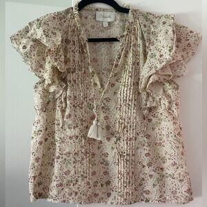 Cleobella Katy Ruffle Blouse Floral